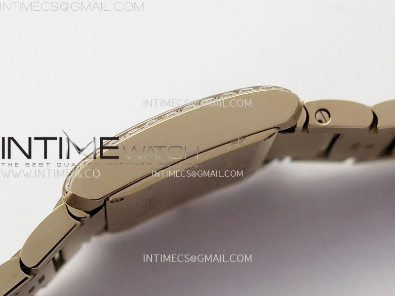 Tank Francaise Ladies 21.2mm Diamond Bezel RG 8848F 1:1 Best Edition Silver Dial on RG Bracelet Ronda Quartz V2
